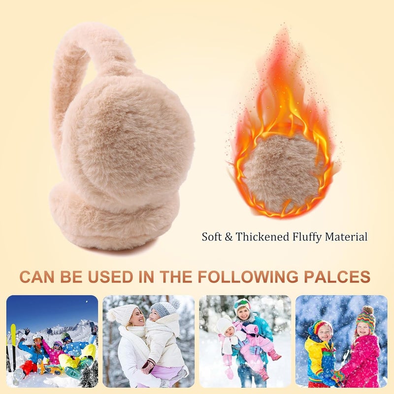 Pesaat Fluffy Ear Muff for Women Plush Earmuffs Kids Winter Earmuffs Girls Boys Cold Weather Ear Warmer - Image 3